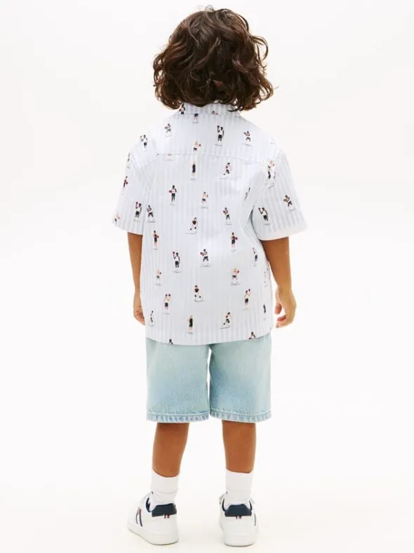 Print Ithaca Stripe Short Sleeve Oxford Shirt