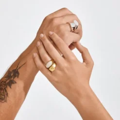 PRISM rings 2-in-1 set, silver-plated