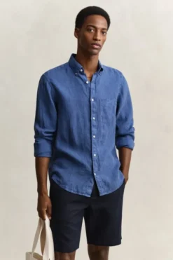 REG GMNT DYED LINEN SHIRT