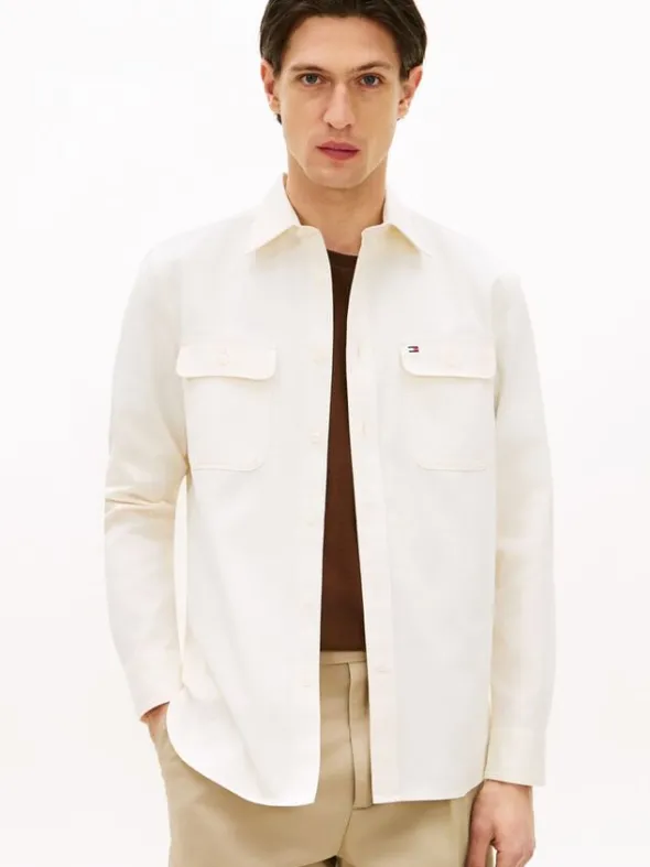 Regular Fit Brushed Twill Overshirt