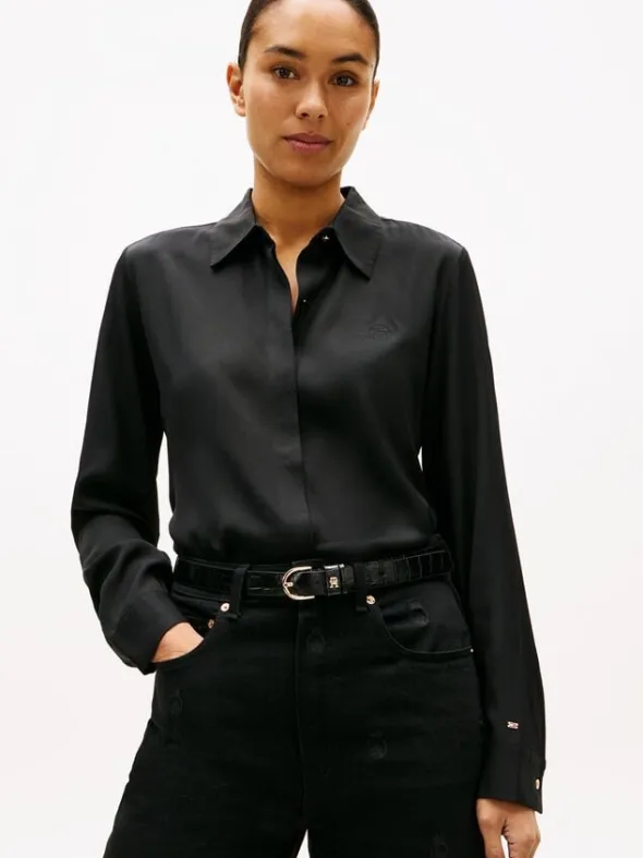 Regular Fit Concealed Placket Twill Shirt