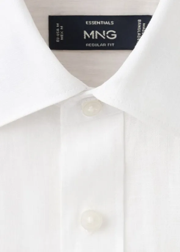 Regular-fit 100% linen shirt