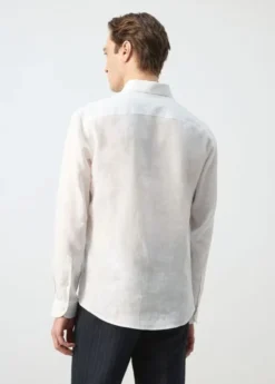 Regular-fit 100% linen shirt