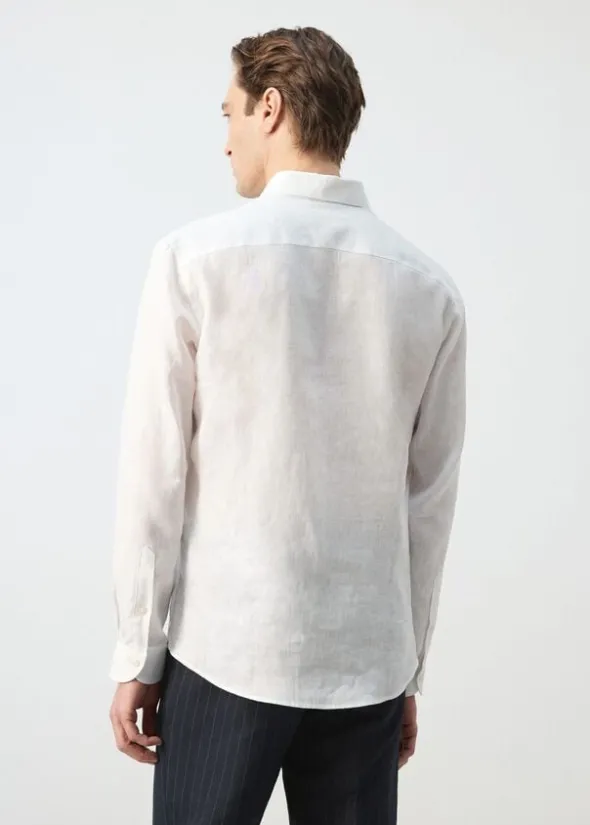Regular-fit 100% linen shirt