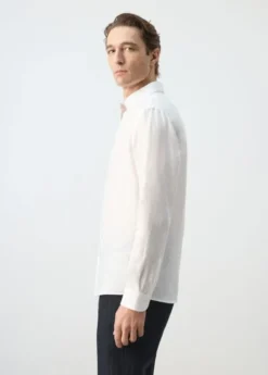 Regular-fit 100% linen shirt