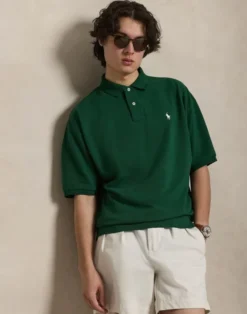 Relaxed Fit Mesh Polo Shirt