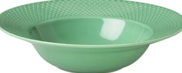 Rhombe Dyb tallerken Ø24,5 cm grøn porcelæn