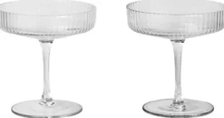 Ripple Champagne Saucers - Set of 2 - Clear