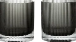 Ripple Tumbler Glasses - Set of 2 - Smoked Grey