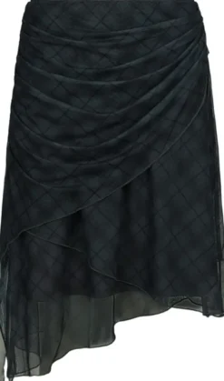 Saffron Check Mesh Skirt