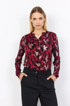 SC-MARICA AOP 341 Bluse Rød