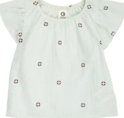 Seersucker stripe frill s/s T baby