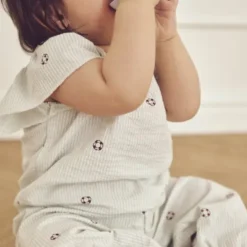Seersucker stripe frill s/s T baby