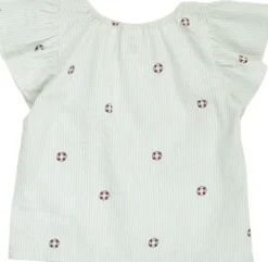 Seersucker stripe frill s/s T baby