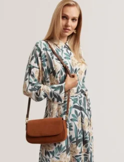SHAYNE Webbing Suede Crossbody Bag