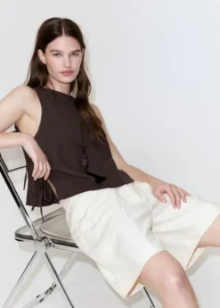 Side-tie batiste top