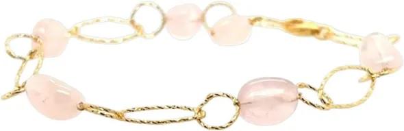Sigga Rose Quartz Bracelet - Gold