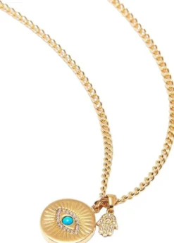 Skyfall Evil Eye and Hamsa Hand Necklace