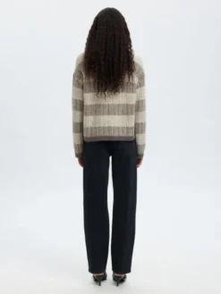 SLFALVA LS KNIT STRIPE O-NECK