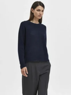 SLFLULU LS ALPACA BLEND KNIT O-NECK B NOOS