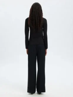 SLFLURA LS SLIM KNIT COLLAR NECK
