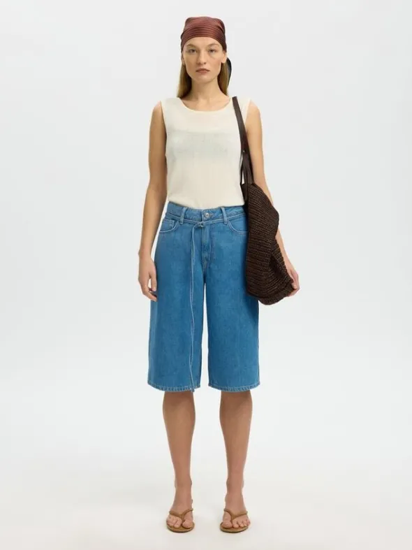 SLFTENNA MW BERMUDA DENIM SHORTS