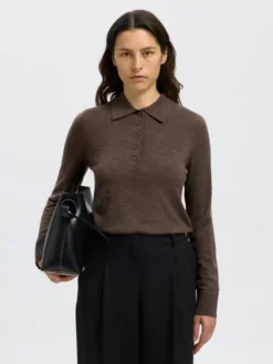 SLFTHEA LS KNIT 100% MERINO COLLAR NECK