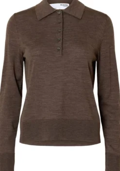SLFTHEA LS KNIT 100% MERINO COLLAR NECK