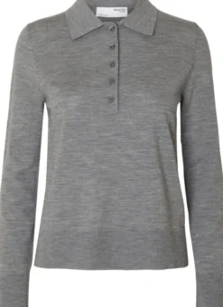 SLFTHEA LS KNIT MERINO COLLAR NECK