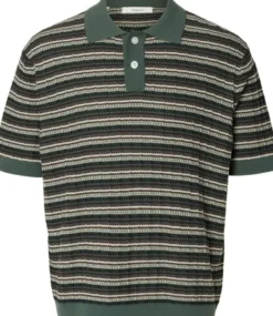 SLHDANE SS KNIT COLOR STRUCTURE POL