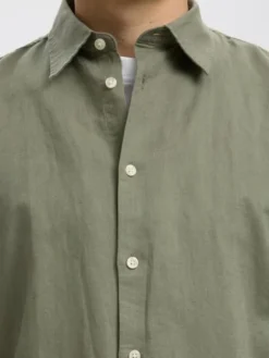 SLHREGCLAY LINENBLEND LS SHIRT CLA