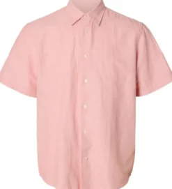 SLHREGCLAY LINENBLEND SS SHIRT CLA