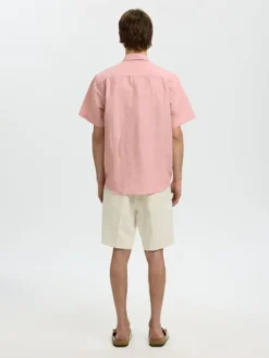 SLHREGCLAY LINENBLEND SS SHIRT CLA