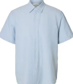 SLHREGCLAY LINENBLEND SS SHIRT CLA