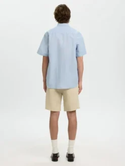 SLHREGCLAY LINENBLEND SS SHIRT CLA