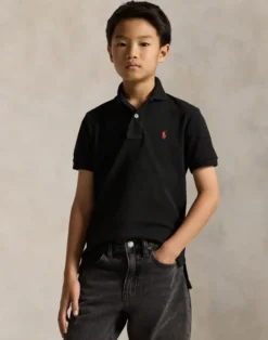 Slim Fit Cotton Mesh Polo Shirt Kids