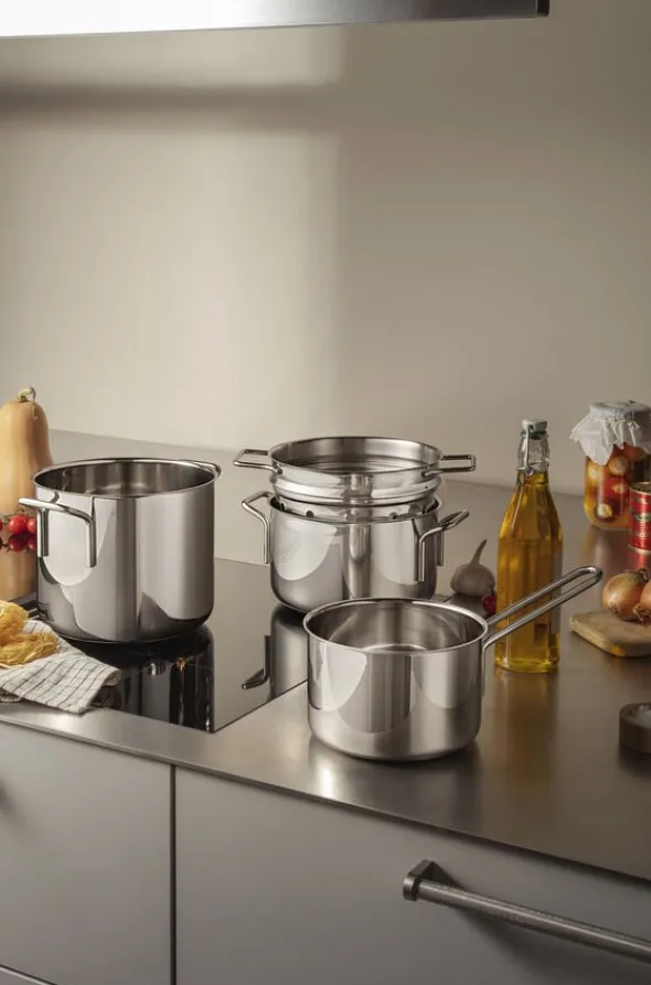 Stainless Steel Grydesæt 4 stk. 1,8 l 3,6 l 4,8 l & pasta in