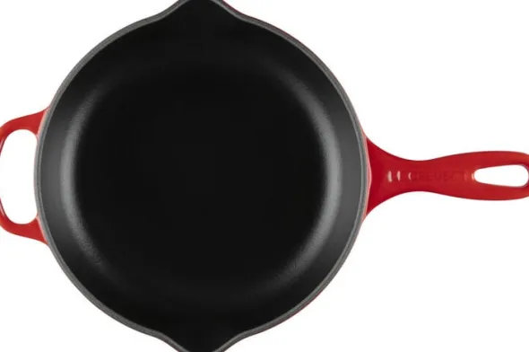 Stegepande i støbejern 23cm Cerise