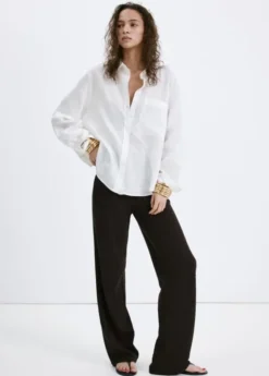 Straight knitted trousers
