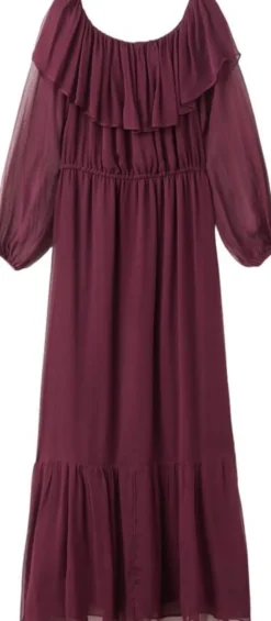 Strapless dress with ruffles