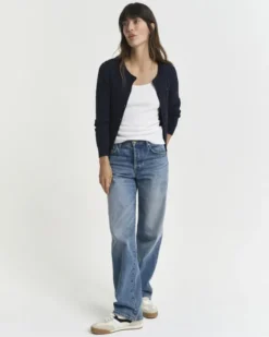 STRETCH COTTON CABLE CARDIGAN