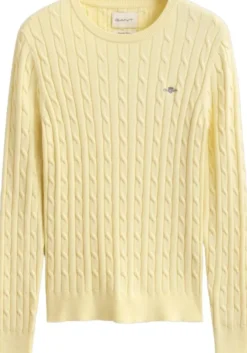 STRETCH COTTON CABLE C-NECK