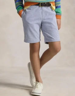 Stretch Cotton Seersucker Short
