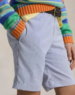 Stretch Cotton Seersucker Short