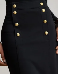 Stretch Ponte Sailor Pencil Skirt