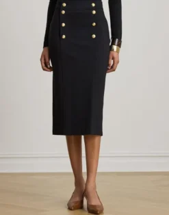 Stretch Ponte Sailor Pencil Skirt