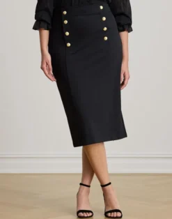 Stretch Ponte Sailor Pencil Skirt