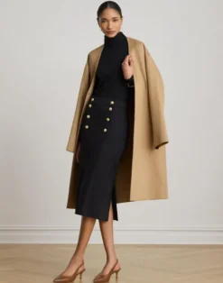 Stretch Ponte Sailor Pencil Skirt