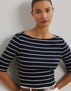 Striped Boatneck Top