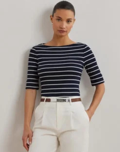 Striped Boatneck Top